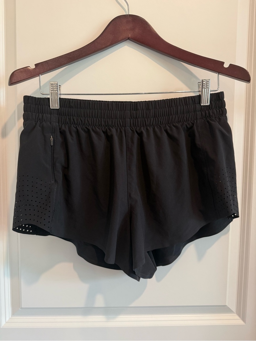 Athleta Black Perforated Athletic Shorts